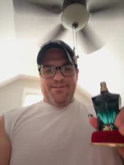 Me complementing my new bottle of cologne.