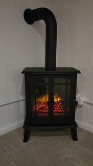 Real Flame Foster 25 in. Freestanding Iron Electric Fireplace in