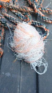 Access that I had to pull out of my baler because it gets balled up because it tears and binds up inside your duck bill