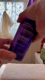 The actual colors of the purple shampoo and purple conditioner